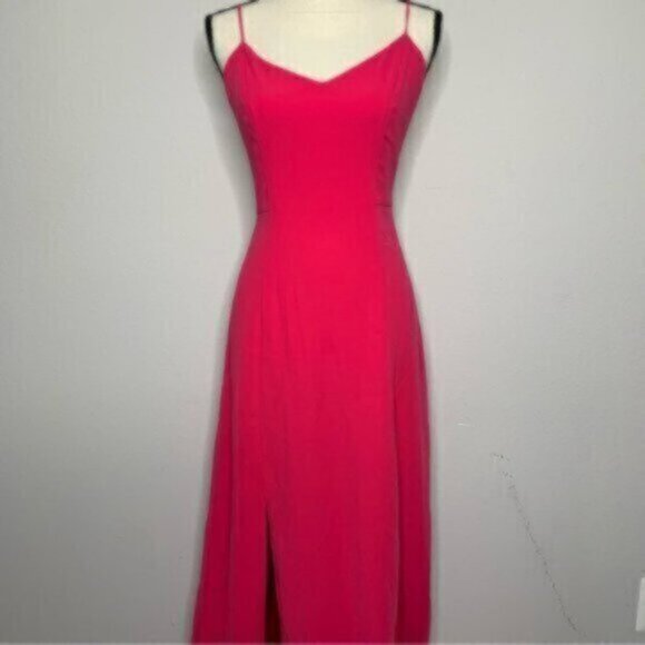 NWT J. Crew Pink Drapey Spaghetti Strap Maxi Dress With Side Slit - Picture 6 of 14